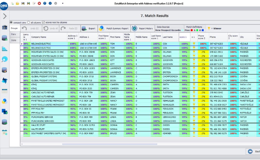 Data Matching Results - Benefits of Data Matching